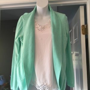 Crown and Ivy mint green cardigan